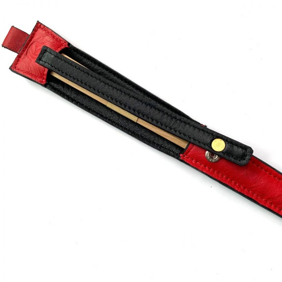 レザレクションの鹿革箸ケース-黒紅の箸の拡大