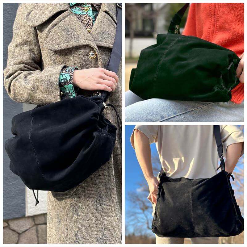 天然エゾ鹿革のショルダーバッグ